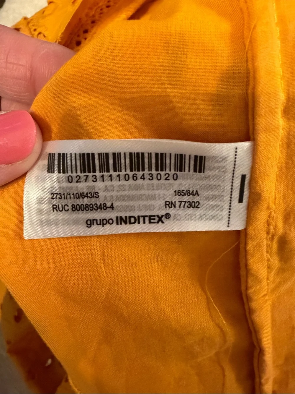 Zara Orange Eyelet Mini Dress - Picture 5 of 8